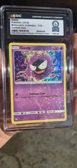 Pokemon World Record Holder - 2019 McDonald's Confetti Holo Gastly CGC - Image 3