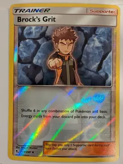 Brock's Grit 53/68 Hidden Fates Pokemon Reverse Holo Foil Nice! - Image 1