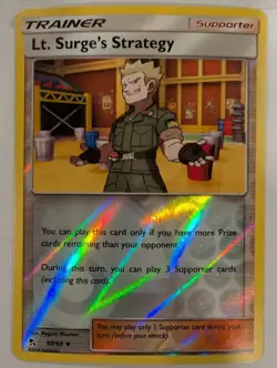 Lt. Surge's Strategy 60/68 - Hidden Fates Pokemon Reverse Holo Foil Nice! - Image 1