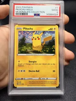 2022 POKEMON MCDONALD'S COLLECTION #7 PIKACHU-HOLO PSA 2 - Image 1