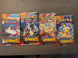 Pokemon TCG S&V Surging Sparks Sealed Booster Pack Lot of 4, Art Set - Image 1