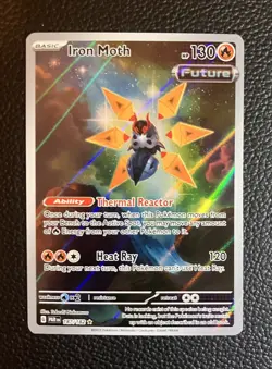 Pokemon TCG Iron Moth 187/182 Illustration Rare Scarlet & Violet Paradox Rift - Image 1