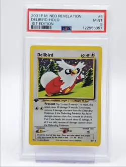 DELIBIRD 2001 POKEMON NEO REVELATION 1ST EDITION RARE HOLO 5/64 PSA 9 Q1241 - Image 1