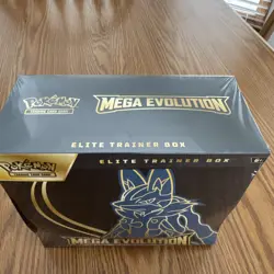 POKEMON TCG MEGA EVOLUTION ETB ELITE TRAINER BOX (LUCARIO) Small Rip See Photo - Image 3