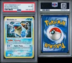 2007 POKEMON D & P #2 BLASTOISE-HOLO EX-SECRET WONDERS PSA 6 - Image 1