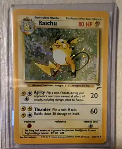 Pokemon Raichu Base Set 2 16/130 Holo Rare - Image 1