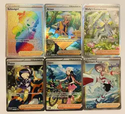 6- Pokemon Trainer Lot. Dawn SIR, Wally, Arven, Poppy, Korrina, Rainbow Rare! - Image 1
