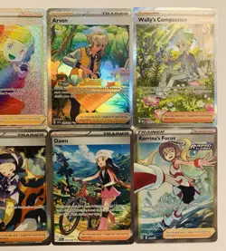 6- Pokemon Trainer Lot. Dawn SIR, Wally, Arven, Poppy, Korrina, Rainbow Rare! - Image 4