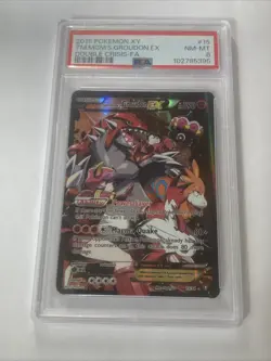 2015 Pokemon Team Magma's Groudon EX XY Double Crisis #15/34 PSA 8 NM-MT English - Image 1