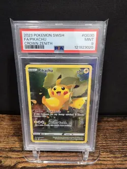 PSA 9 2023 POKEMON SWORD AND SHIELD CROWN ZENITH FULL ART/PIKACHU GG30 - Image 1