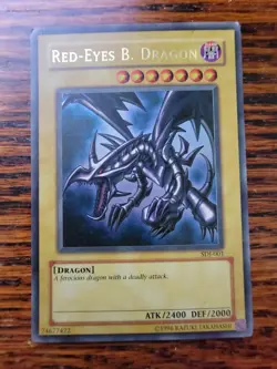 MP* Yugioh Red-Eyes Black Dragon SDJ-001 Unlimited Edition Holo Rare Yu-Gi-Oh! - Image 1