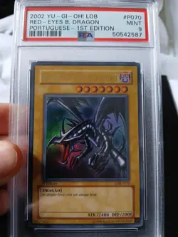 2002 Yu-Gi-Oh Red Eyes B. Dragon Portuguese 1st Edition First Psa 9 - Image 1
