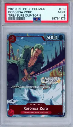 PSA 9 Roronoa Zoro ST01-013 2023 Treasure Cup Top 8 Prize One Piece - Image 1