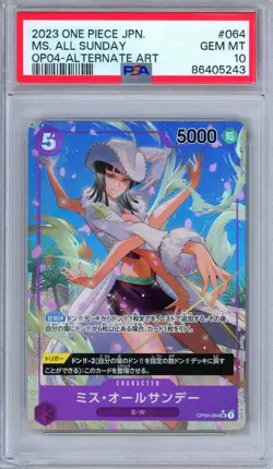 PSA 10 Ms. All Sunday OP04-064 Kingdom of Intrigue Alt Art One Piece Japanese - Image 1