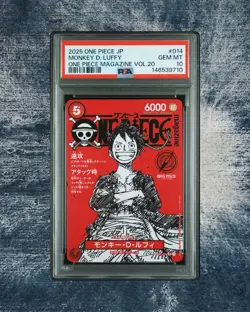 2025 One Piece JPN Promos One Piece Magazine Vol.20 #014 Monkey D. Luffy PSA 10 - Image 1