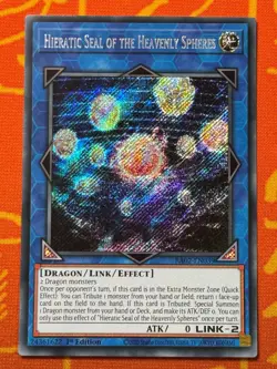 YUGIOH HIERATIC SEAL OF THE HEAVENLY SPHERES SECRET RARE NM RA02-EN039 - Image 1