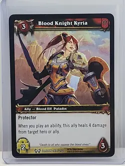 World Of Warcraft Hunt For Illidan Blood Knight Kyria 147/252 Foil TCG Card - Image 1