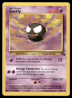 Pokemon Cards Gastly 33/62 Unlimited Fossil WOTC Uncommon LP - Image 1