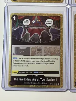 The Five Elders Are At Your Service!!! OP13-096 - 4 Gold Foil Card Play Set - Image 4