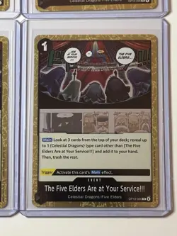 The Five Elders Are At Your Service!!! OP13-096 - 4 Gold Foil Card Play Set - Image 5