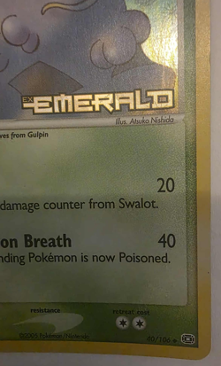 Swalot 40/106 Holo EX Emerald Pokemon Card 2005 - Image 4