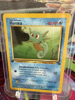 Horsea 1st Edition Fossil Common Pokemon TCG Card 49/62 Never Played, Near Mint! - Image 1