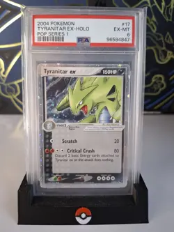 PSA 6 Tyranitar EX 17/17 Holo Pop Series 1 2004 Graded Pokemon Card. Sleeved. - Image 1