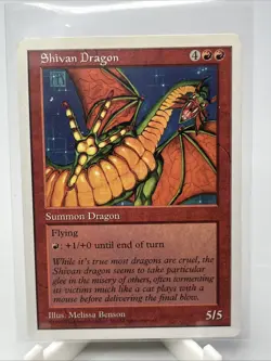 MTG 5TH EDITION SHIVAN DRAGON ENGLISH MAGIC THE GATHERING RARE CREATURE RED CARD - Image 1