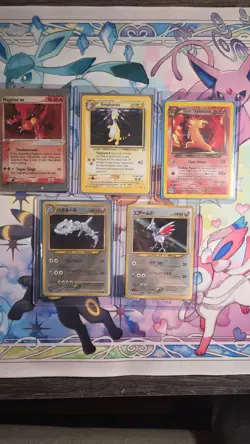 Pokemon Cards Vintage Holo Lot 5 Cards Ex Neo Holo Rares LP Japanese English - Image 1