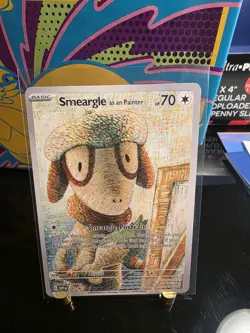 Smeargle as a Painter Pokemon Van Gogh Black Star Promo Custom Fan Art Card - Image 1