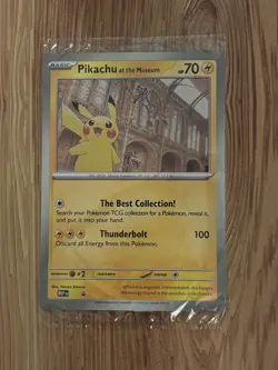 Pokemon TCG Pikachu At The Museum Promo Card Sealed - Image 1