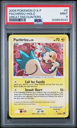 PSA 9 Pachirisu Holo 5/106 Great Encounters 2008 Pokemon Card - Image 1