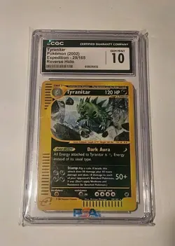 CGC 10 GEM MINT Tyranitar 2002 Expedition 29/165 Reverse Holo Pokemon Card - Image 1