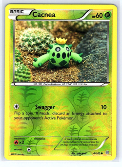 Cacnea [Reverse Holo] 4/162 Breakthrough LP Pokemon Card - Image 1