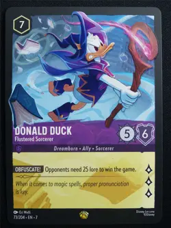 Donald Duck Flustered Sorcerer 73/204 - Lorcana Card #30U - Image 1