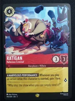 Ratigan Nefarious Criminal 143/204 - Lorcana Card #30T - Image 1