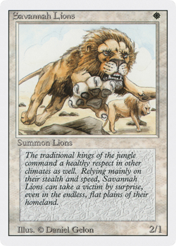 Savannah Lions (Damaged) Revised Edition 3ED Magic MTG - Image 1