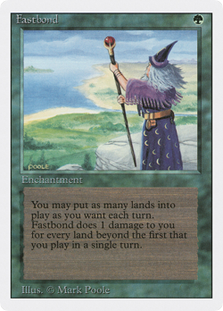 Fastbond (Damaged) Revised Edition 3ED Magic MTG - Image 1