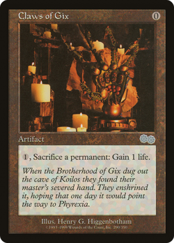 Claws of Gix #290 (Damaged) Urza's Saga USG Magic MTG - Image 1