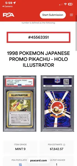 1998 POKEMON JAPANESE PROMO PIKACHU - HOLO ILLUSTRATOR - Image 3