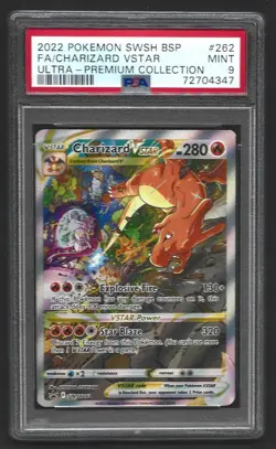 Pokemon Charizard VSTAR SWSH262 Full Art Black Star Promo PSA 9 MINT - Image 1