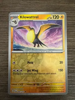 Reverse Holo Kilowattrel 082/193 Uncommon SV02: Paldea Evolved Pokemon TCG - Image 1