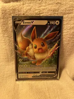 Pokemon Eevee V Promo Holo SWSH065 Sword & Shield Basic 190 HP English Card - Image 1