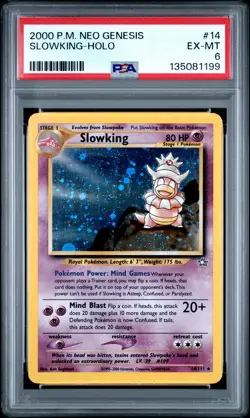 2000 POKEMON NEO GENESIS #14 SLOWKING-HOLO PSA 6 - Image 1