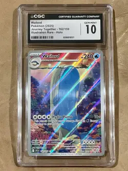 POKEMON Wailord 162/159 Sv09 Journey Together Illustration Rare Holo CGC 10 2025 - Image 1