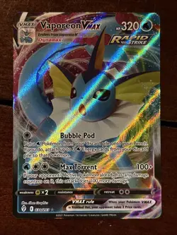 Pokemon Evolving Skies Vaporeon Vmax 030/203 Full Art Holo Rare - Image 1