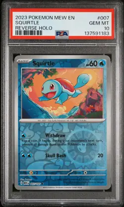 Pokemon 151 Squirtle Reverse Holo 007 PSA 10 - Image 1