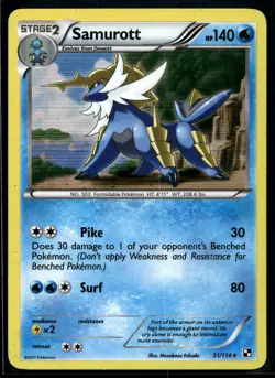 2011 Pokemon Black and WHite 31 Samurott Holo - Image 1