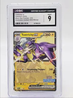 TOXTRICITY EX 2025 POKEMON SV BLACK STAR PROMO CONTEST WINNER CGC 9 Q5677 - Image 1