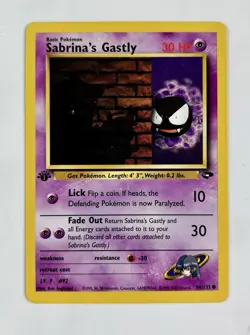 Sabrina's Gastly 2000 Pokemon Gym Challenge 1st Edition #96/132 * Near Mint - Image 1